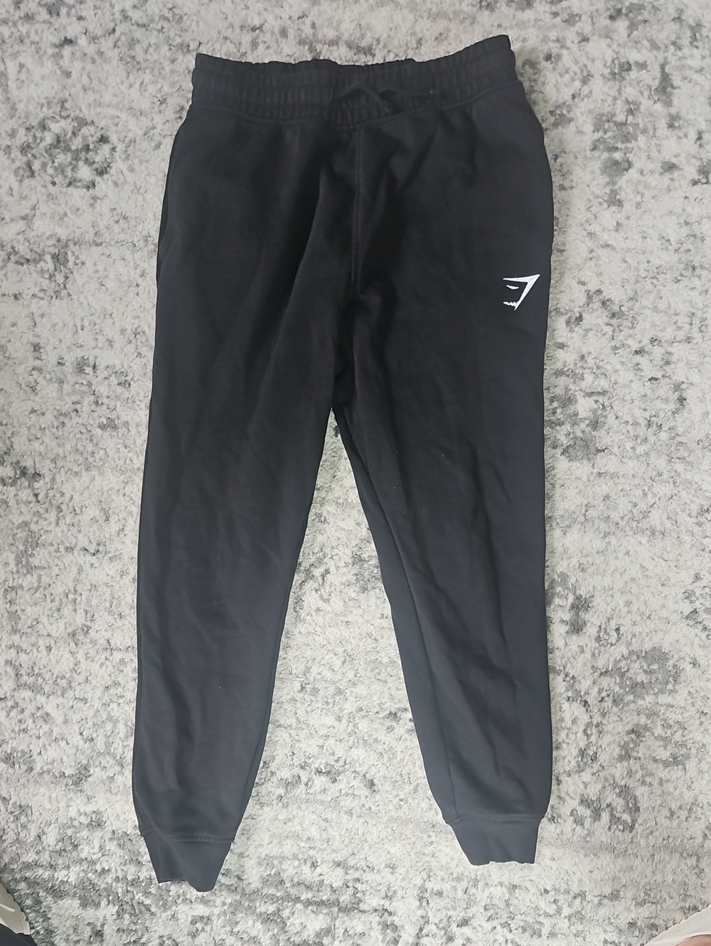 Gymshark Black Tapered Joggers with Logo